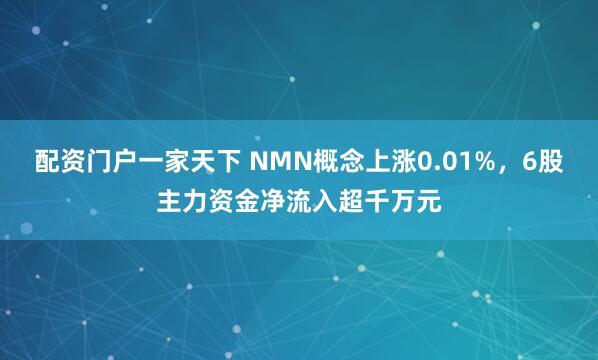 配资门户一家天下 NMN概念上涨0.01%，6股主力资金净流入超千万元